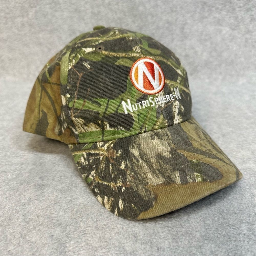 Nutri Sphere Camo Hat Cap Adult OSFA Green SnapBack Farmer Outdoor‎ Hunt Casual